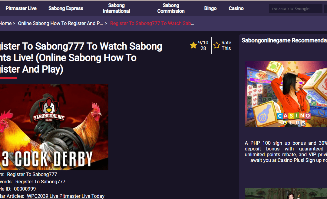 Sabong 777 Live: The Exciting World of Cockfighting