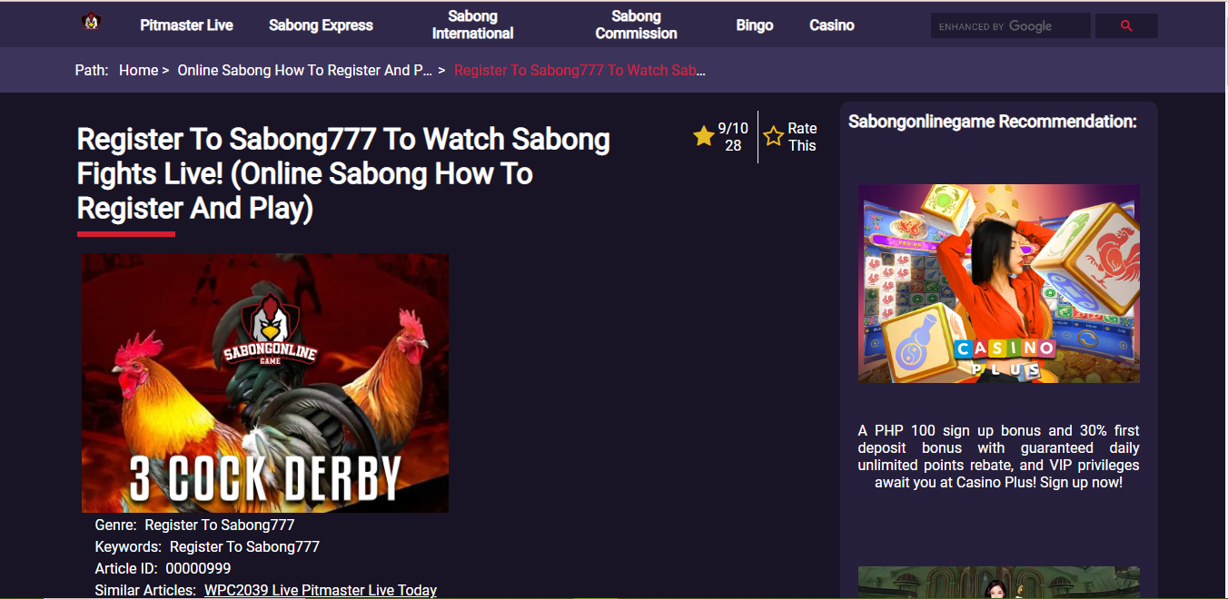 Sabong 777 Live: The Exciting World of Cockfighting
