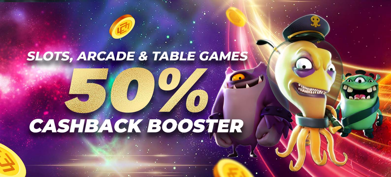 Arcade, Slots And Table Games Cashback Booster