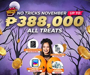 No Tricks November Prizes up to 388,000 PHP